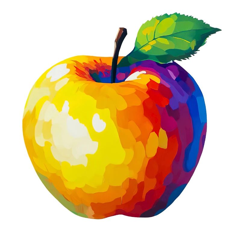 Farbenfroher Pixelapfel