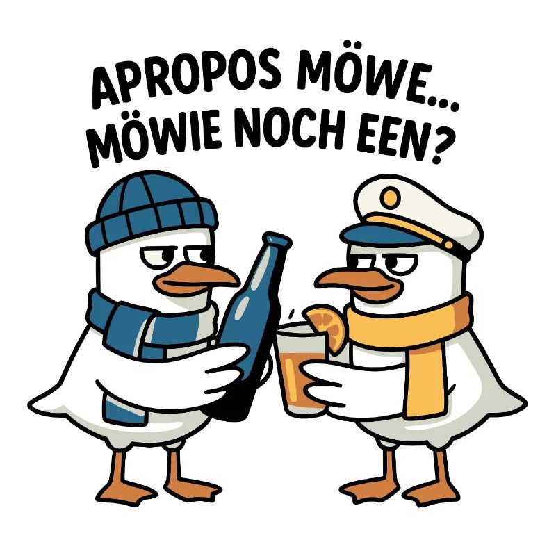 Möwen Prost am Meer