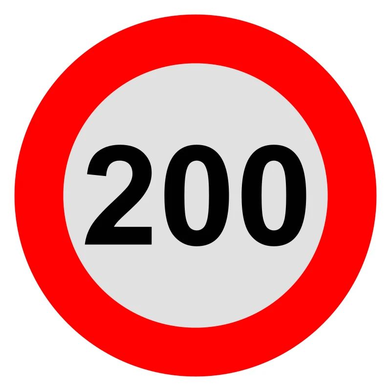 Geschwindigkeitsbegrenzung 200 km/h