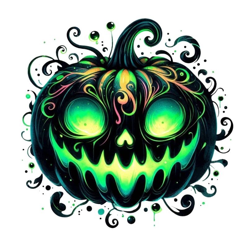 Neon Kürbis Wirbel Halloween