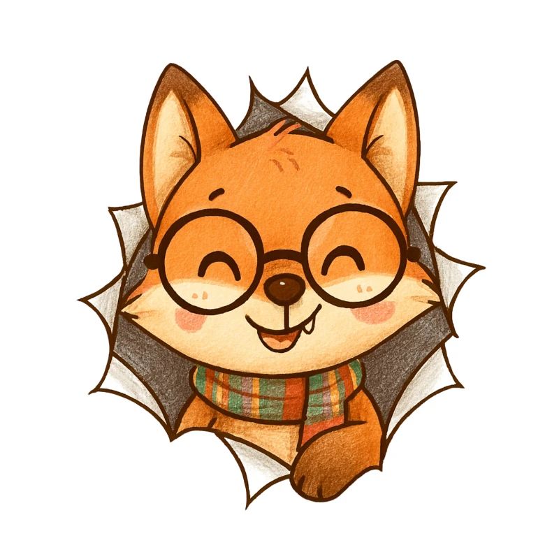 Fuchs Brille Schal Cartoon