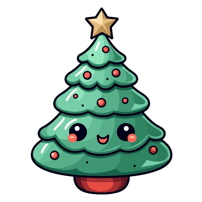 Kawaii Weihnachtsbaum Lächeln