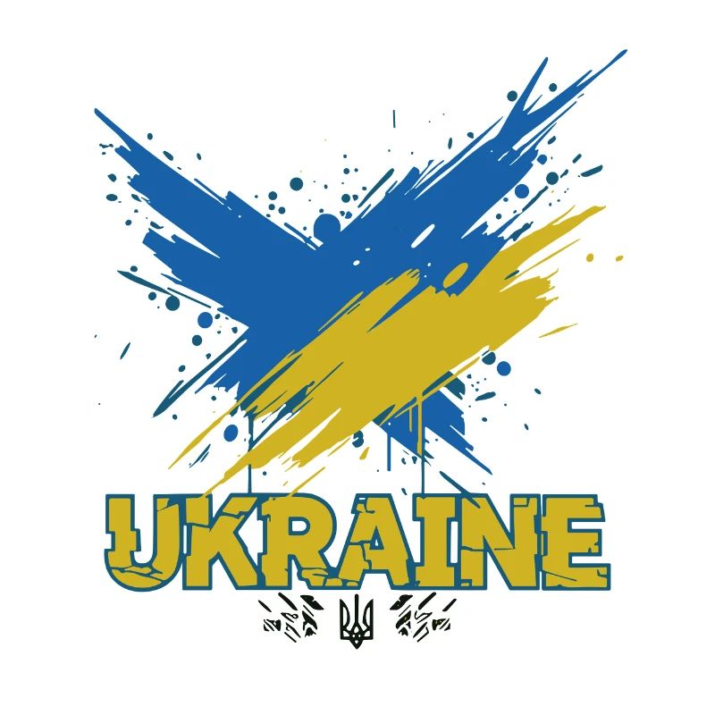 Ukraine Flagge Splash Art
