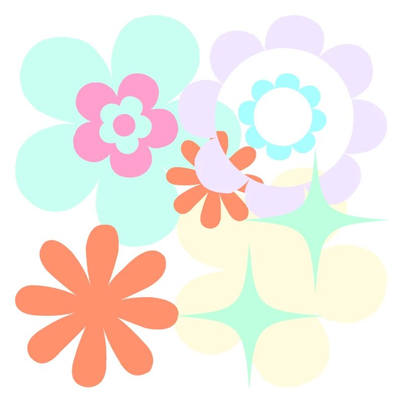 Blüten-Pop Retro Muster