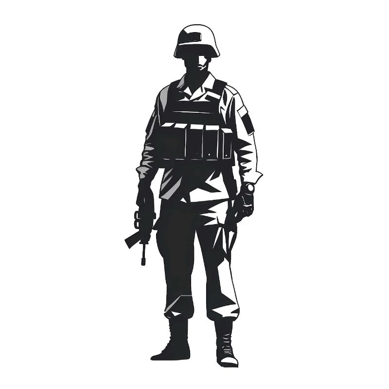 Soldat - Cooles Silhouetten-Logo