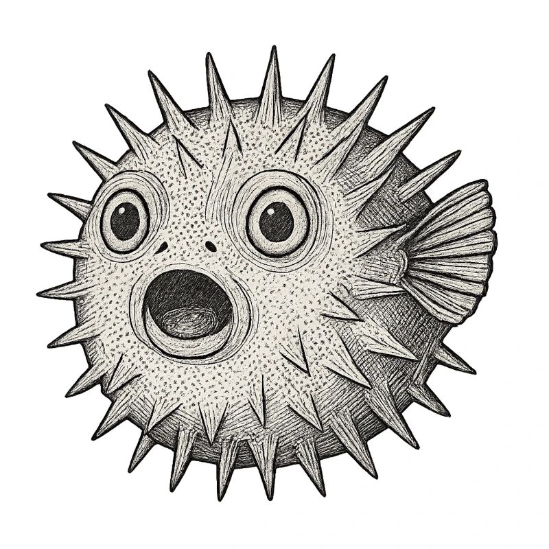 Stachelfisch Überraschung Kugelfisch