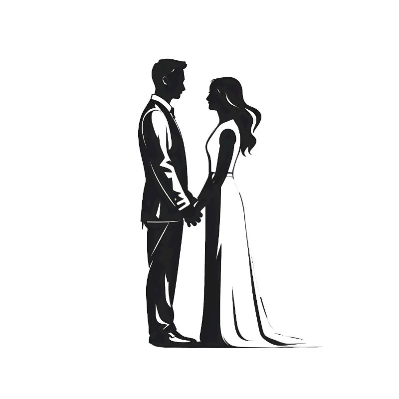 Hochzeitspaar - Cooles Silhouetten-Logo
