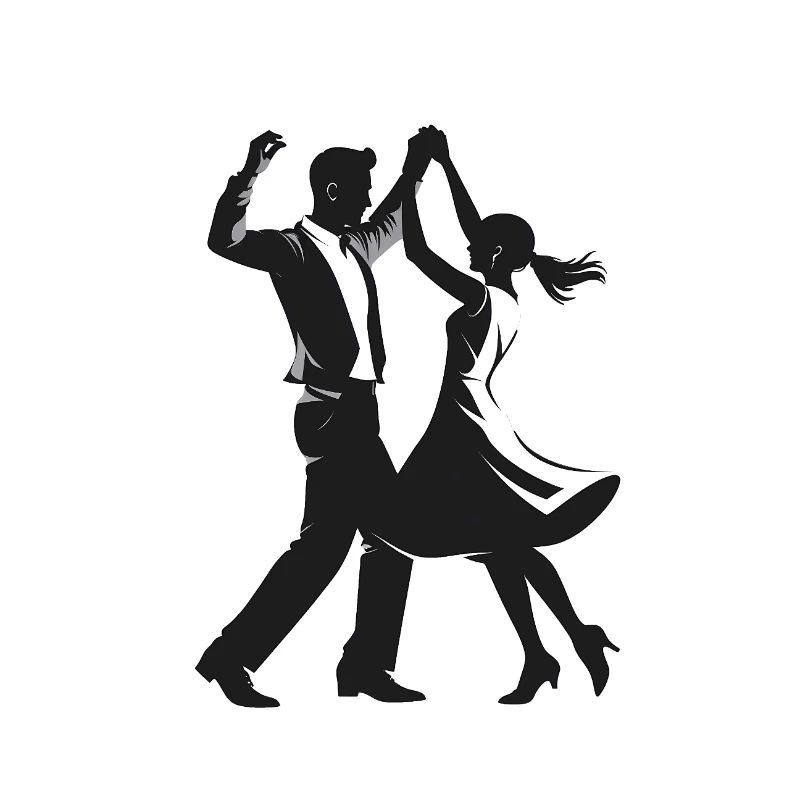 Tanzendes Paar - Cooles Silhouetten-Logo