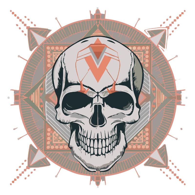 Cyber Geometrisches Schädel-Mandala