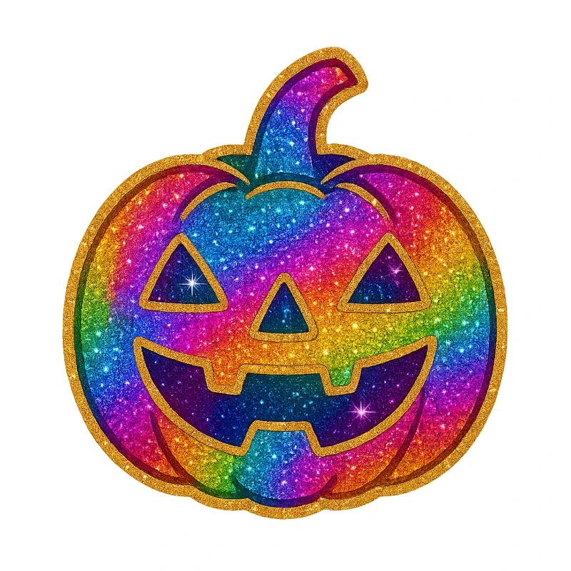Rainbow Glitter Pumpkin
