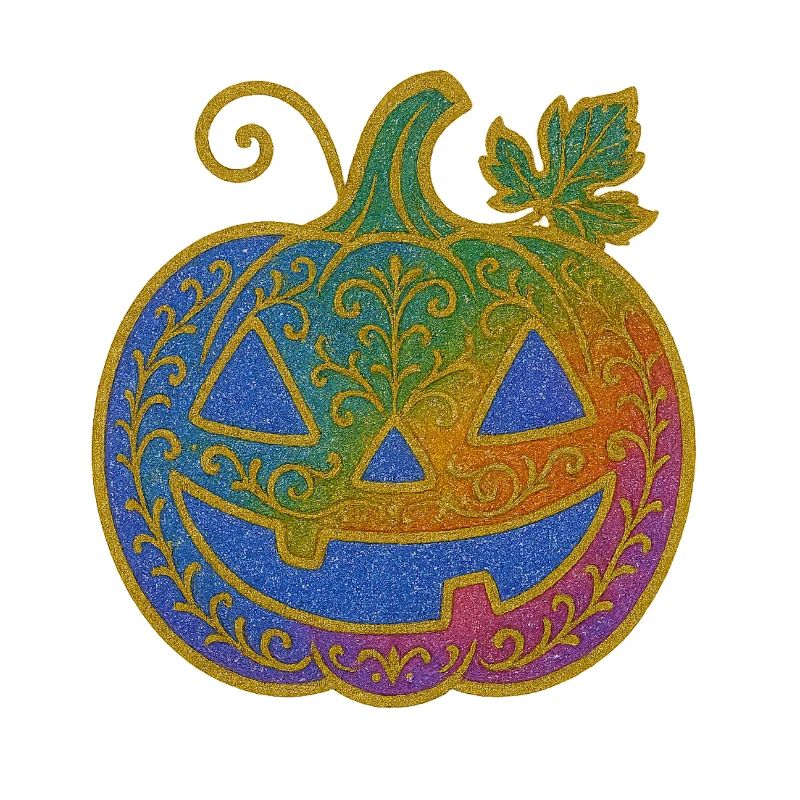 Regenbogen Kürbis Ornament