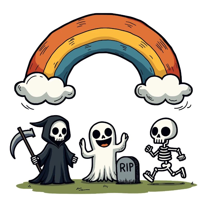 Tod & Freunde Halloween Regenbogen-Szene