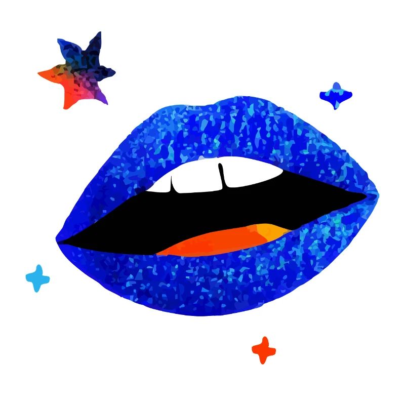 Elektrischer blauer Lippenpopp