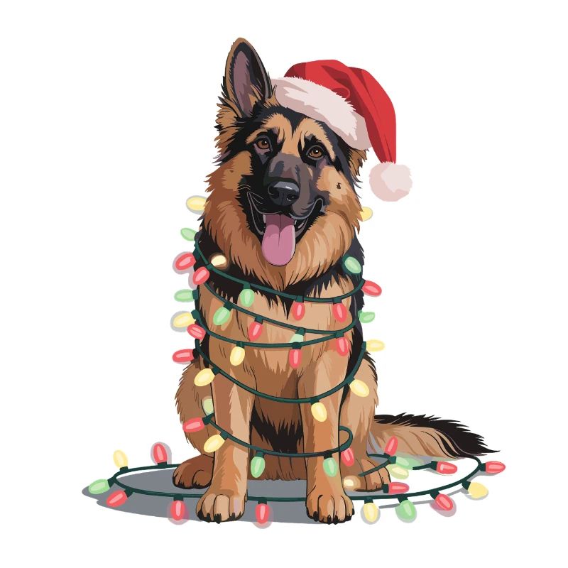 Schlittenhund im Lichterglanz