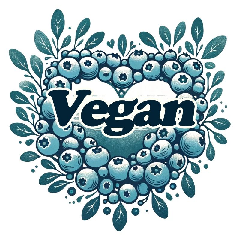 Veganes Blaubeer-Herz-Logo