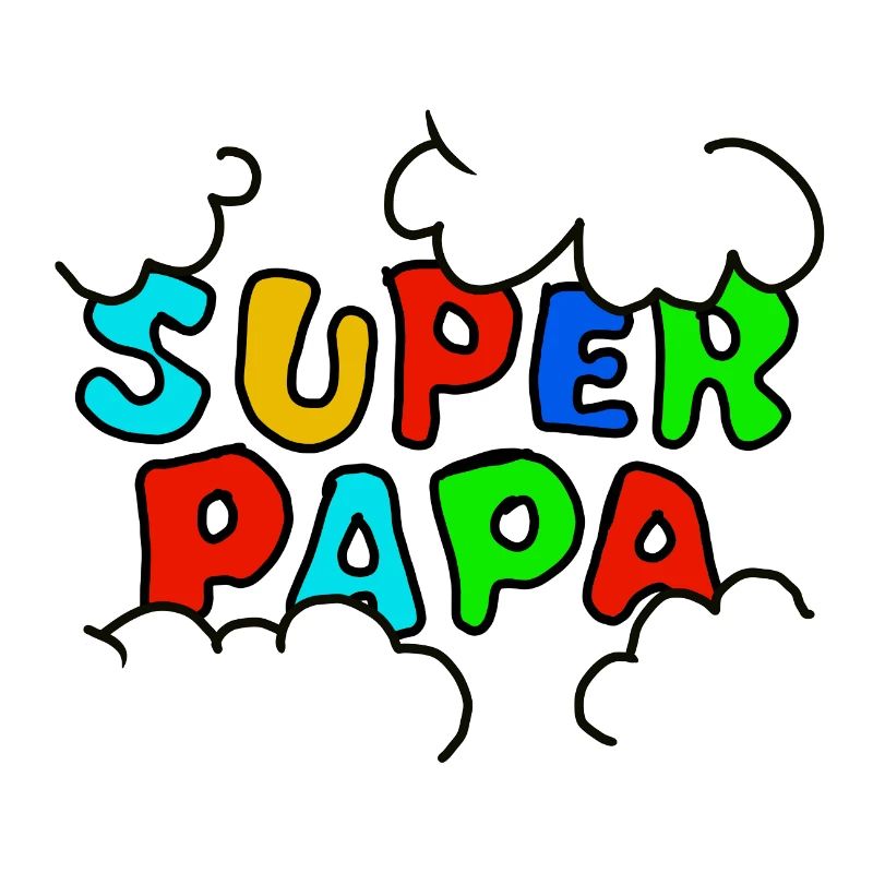 Super Papa Regenbogen Schrift