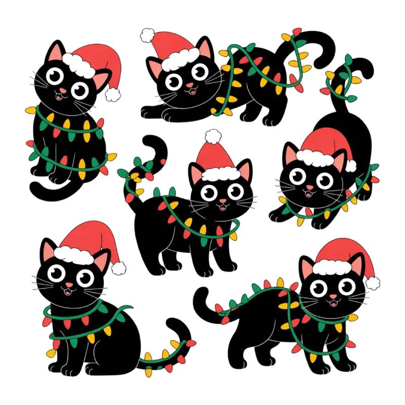 Katze Weihnachten Weihnachtsbeleuchtung