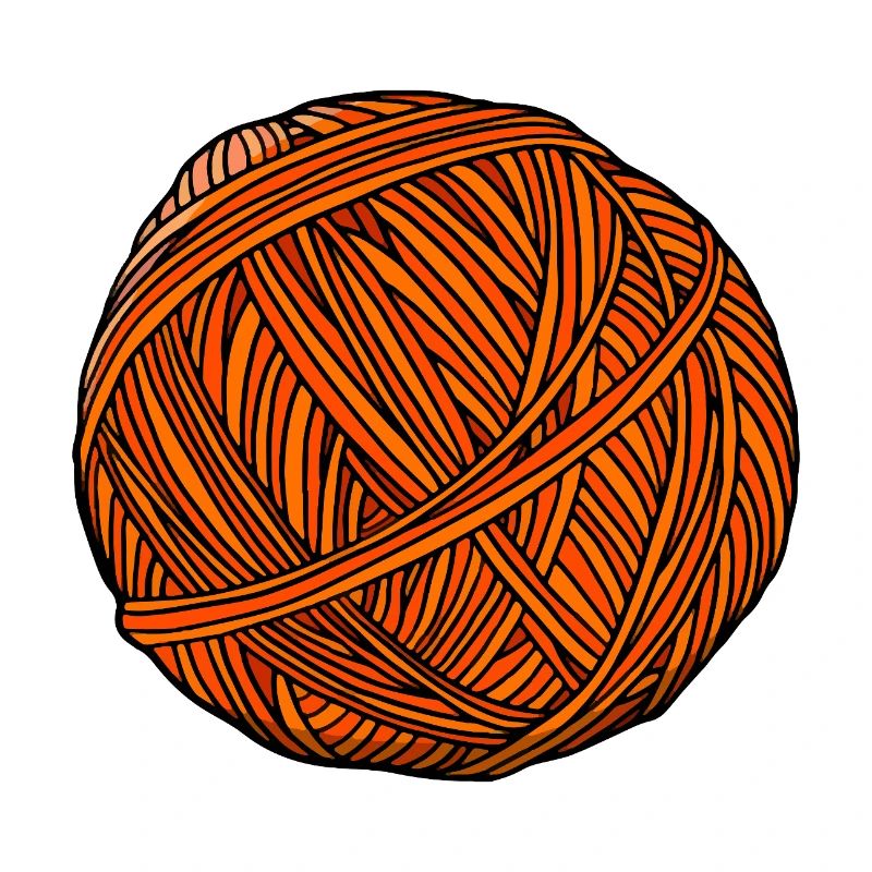 Orange Wollknäuel-Kunst