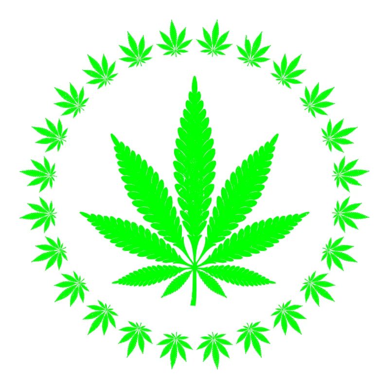 Bright Green Cannabis Leaf Ring Design
