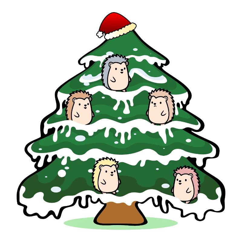 Lustiger Weihnachtsbaum Weihnachten Igel