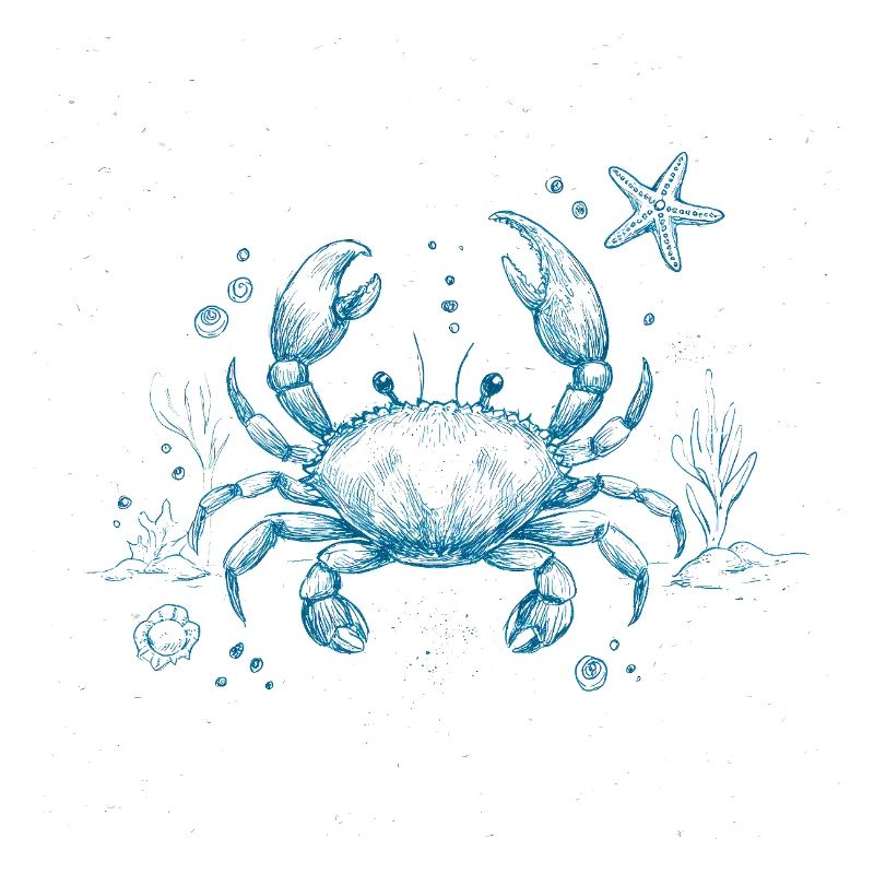 Blaue Krabbe – Ozean Illustration