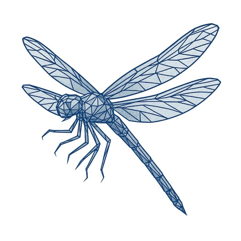 Geometrische Blaue Libelle
