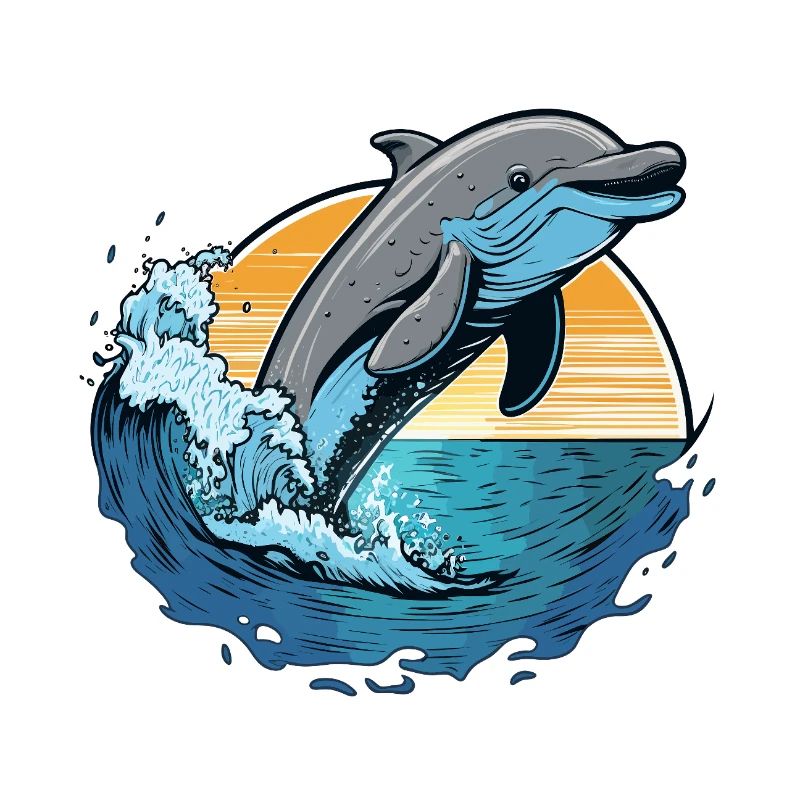 Dolphin at sunset