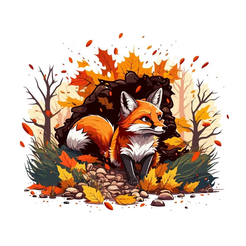 Fuchs im Herbstlaub
