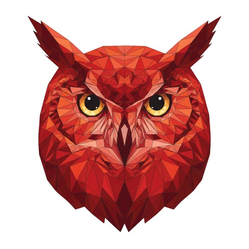 Rote Geometrie Eule