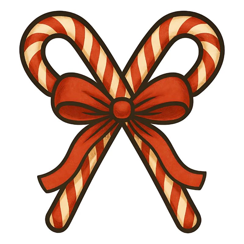 Zuckerstangen mit roter Schleife