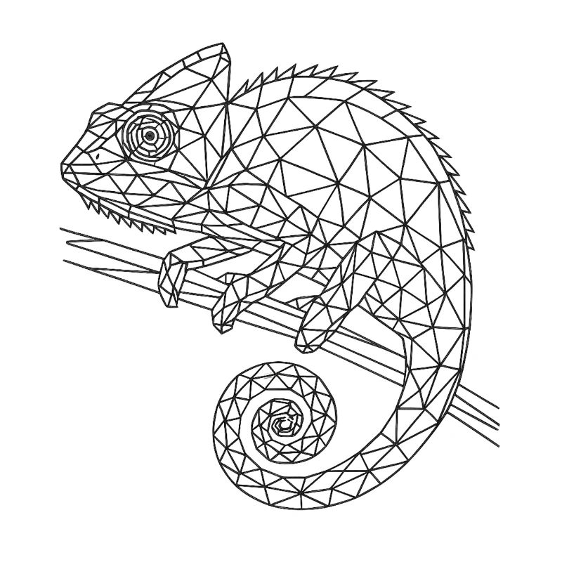 Geometrischer Chamäleon Wireframe