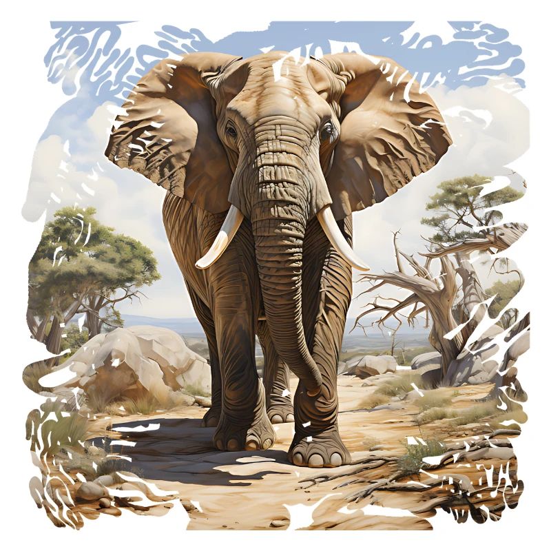Savannen Elefant im Aquarellstil