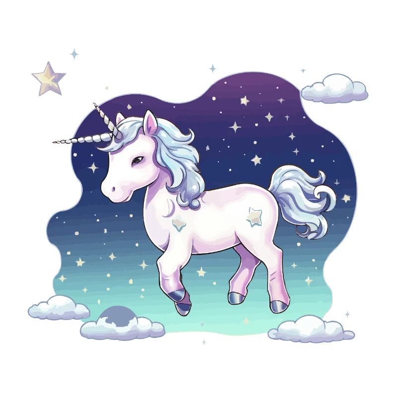 Pastell-Einhorn Sternenhimmel