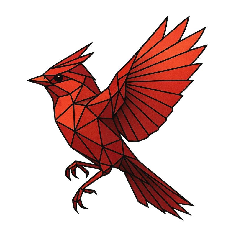 Geometrischer Roter Vogel