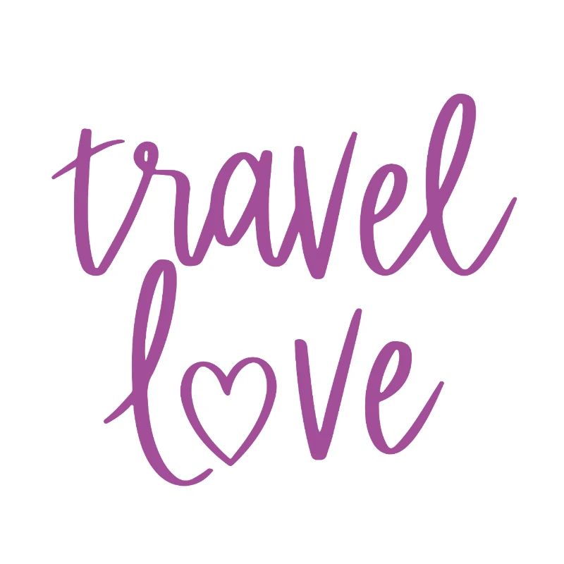 Travel Love Schriftzug Herz