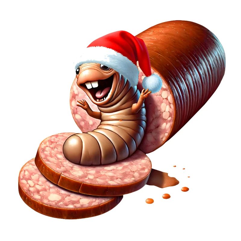 Salami Made Santa Karikatur