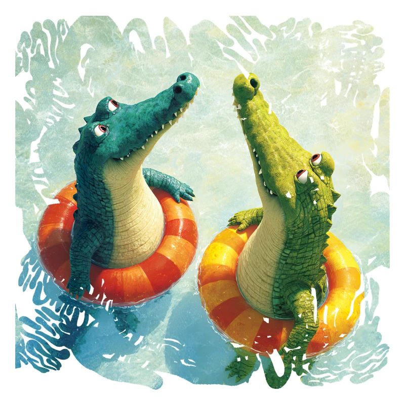 Krokodile im Wasserspaß Duo