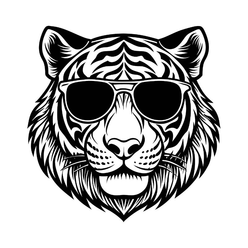 Tigerkopf mit Sonnenbrille