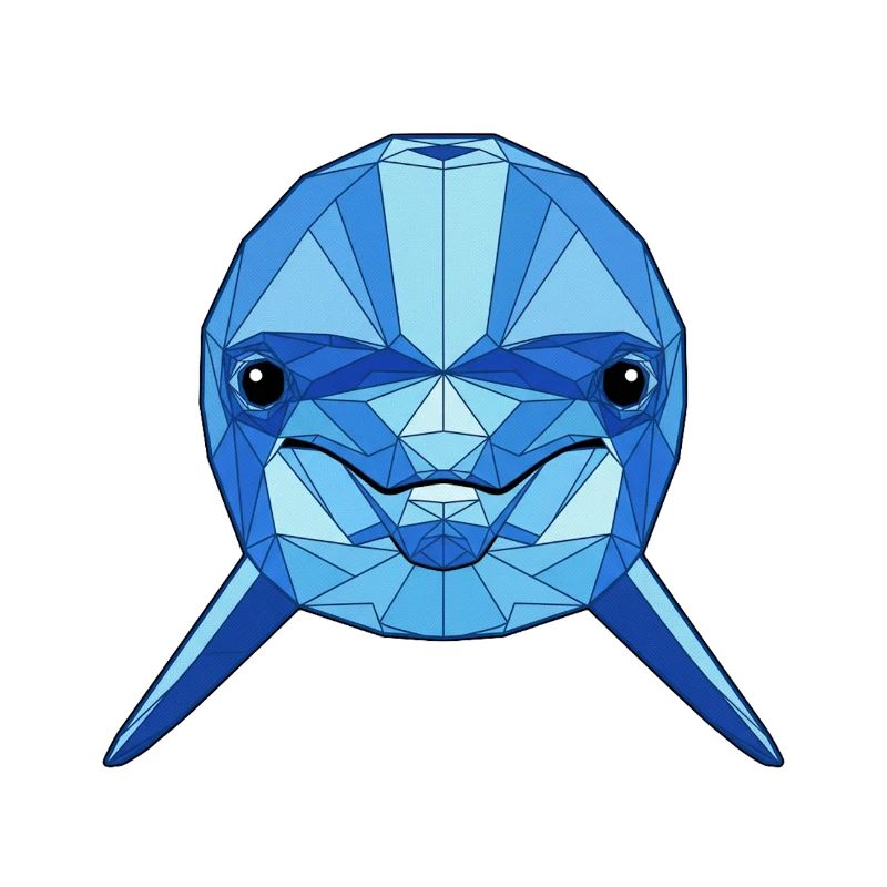 Geometrischer Blauer Delfin