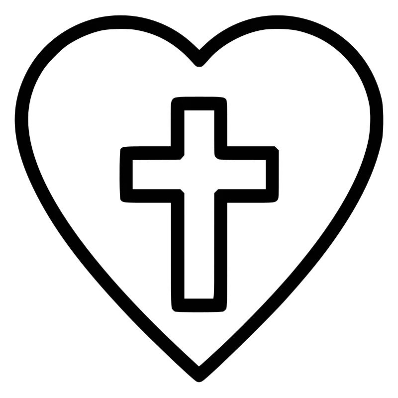 Herz mit Kreuz Liebe Glaube Vektor