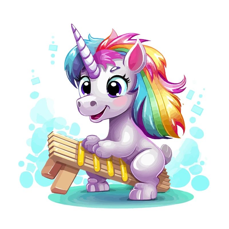 Regenbogen Einhorn Schlitten