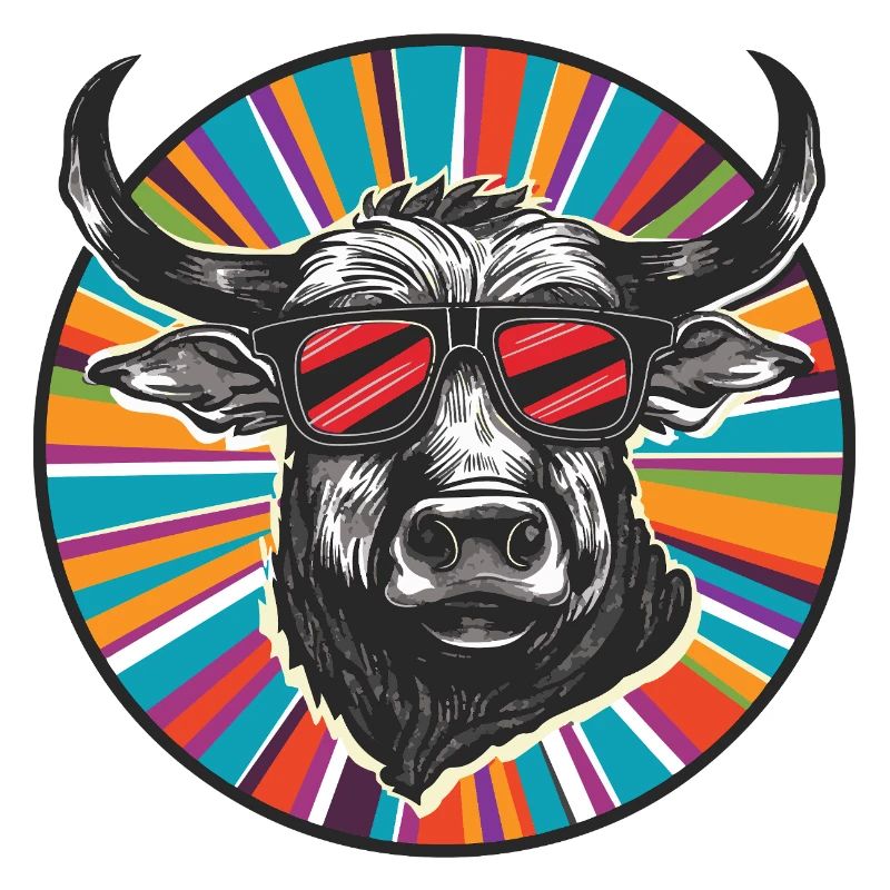 Bullen-Popart mit Sonnenbrille