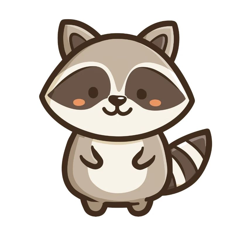Süßer Waschbär – Kawaii-Waldtier