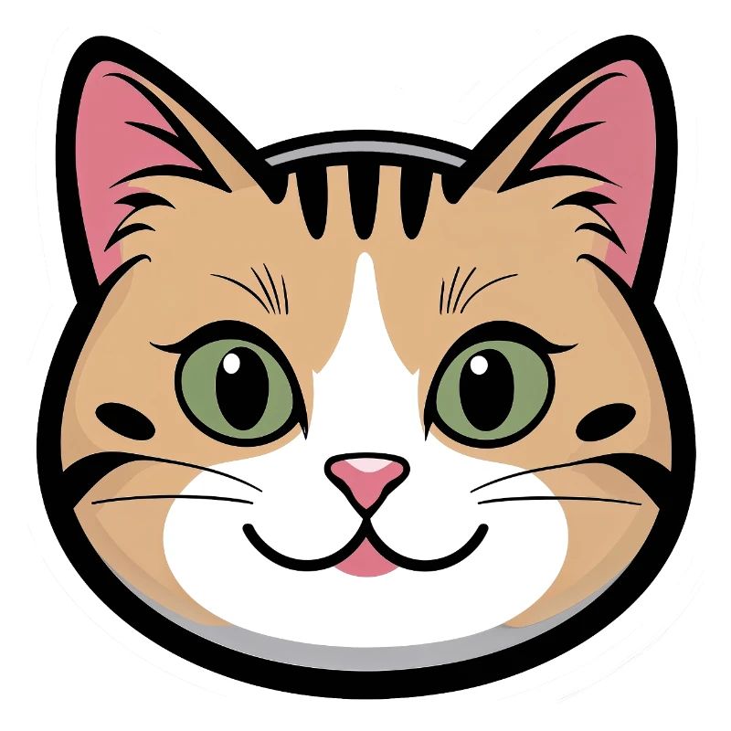Katzenkopf Lächeln Cartoon