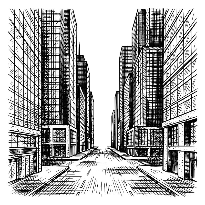 Moderner Straßenzug