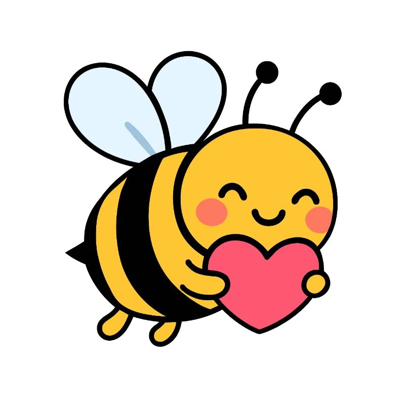 Glückliche Biene mit Herz