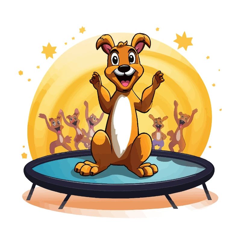 Fröhlicher Hund auf Trampolin