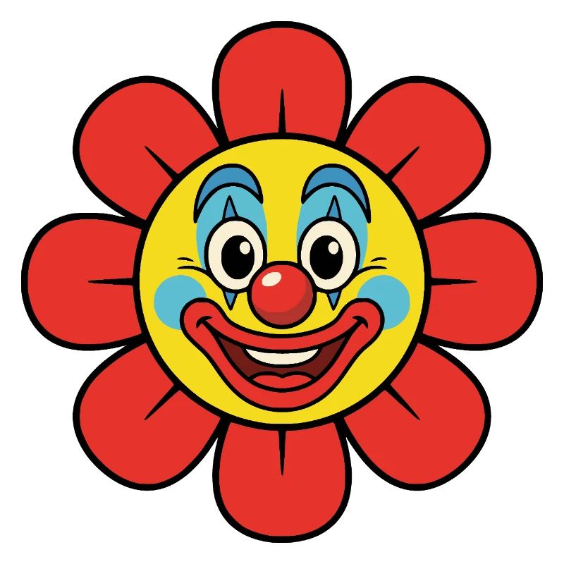 Fleur de clown de carnaval, costume de fleur éclaboussée