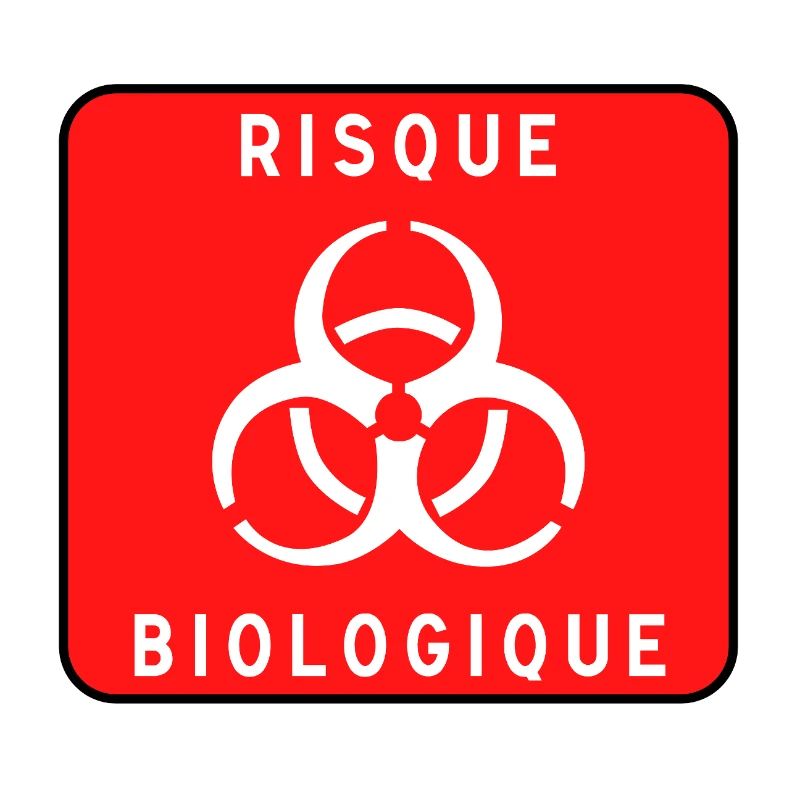 Biologisches Gefahrzeichen, Infektionsrisiko, Material