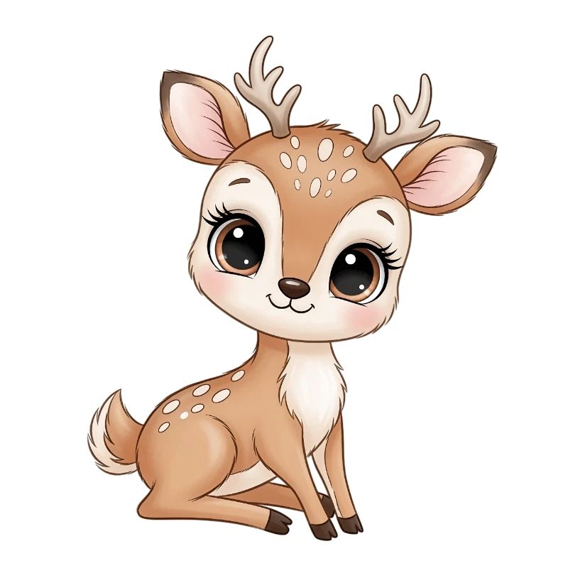 Kuschelige Rehchen Illustration